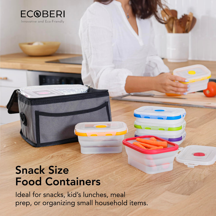 Collapsible Food Storage Containers with Lids