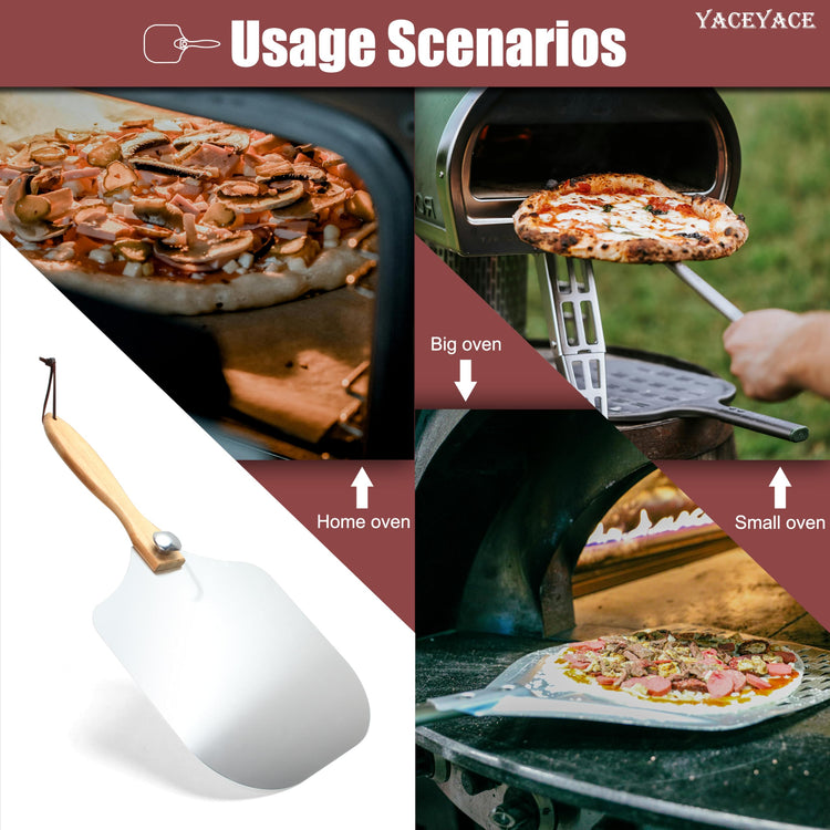 Metal Pizza Paddle with Cutter