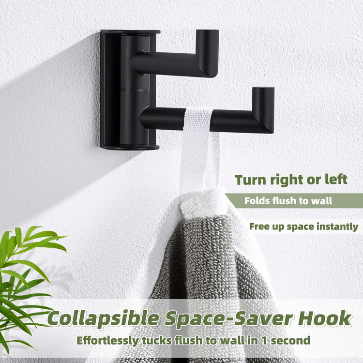 Swivel Towel Hook for Bathrooms with 2 Rotating Arms