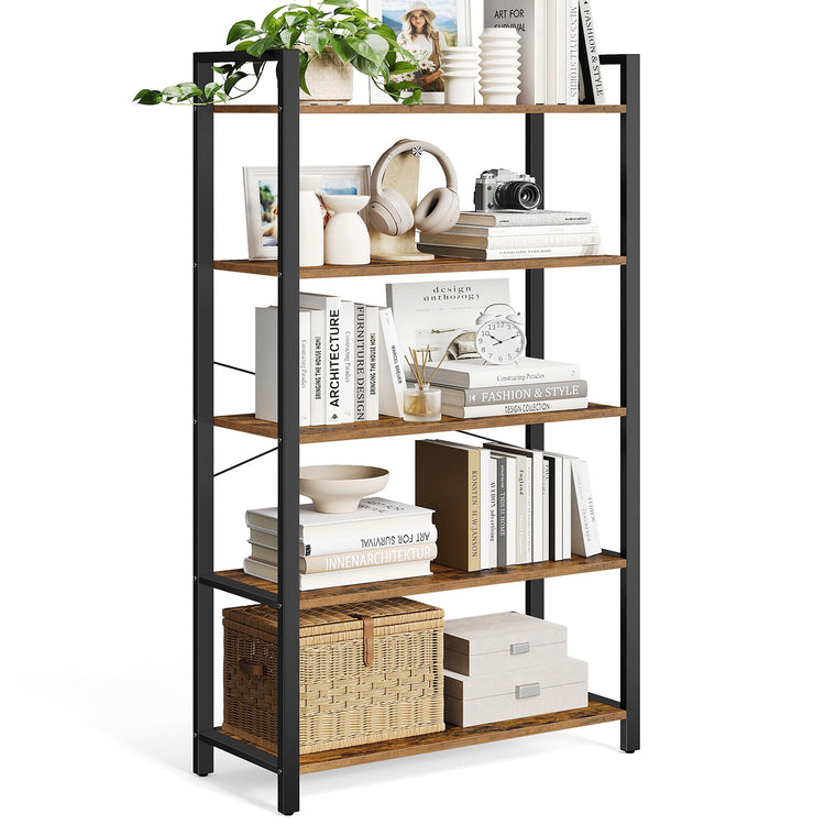 5 Tier Bookshelf with Steel Frame