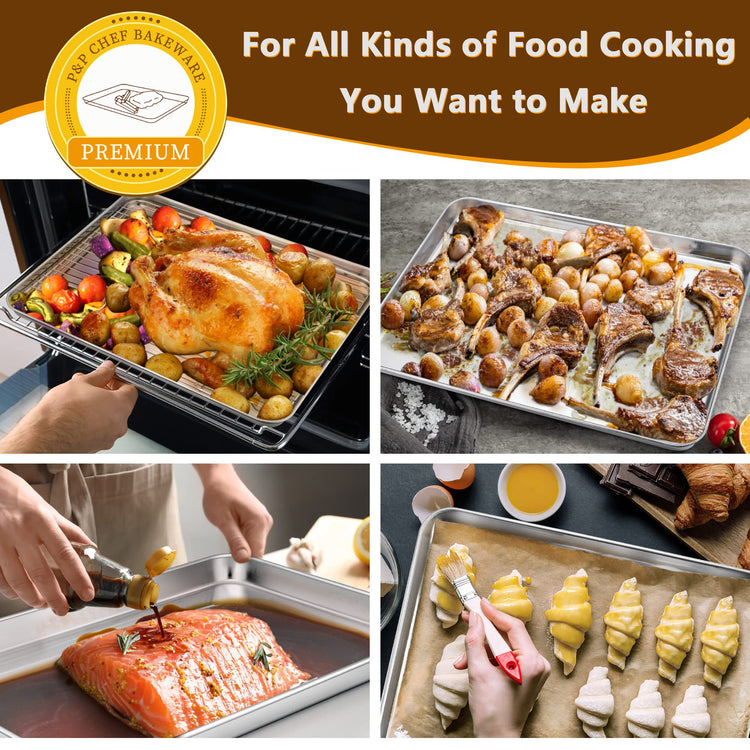 16 Inch Baking Sheet with Rack Set