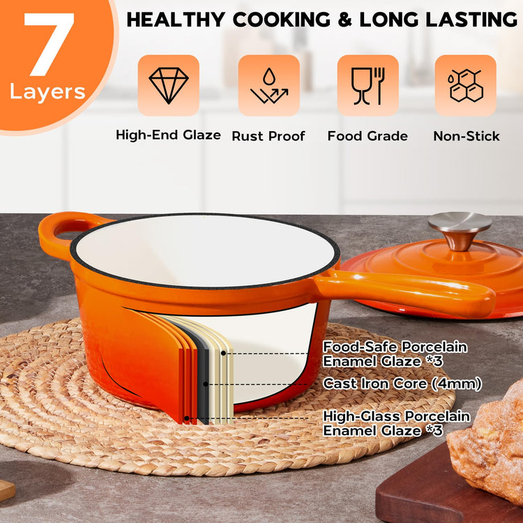 Enameled Cast Iron Sauce Pan Pot