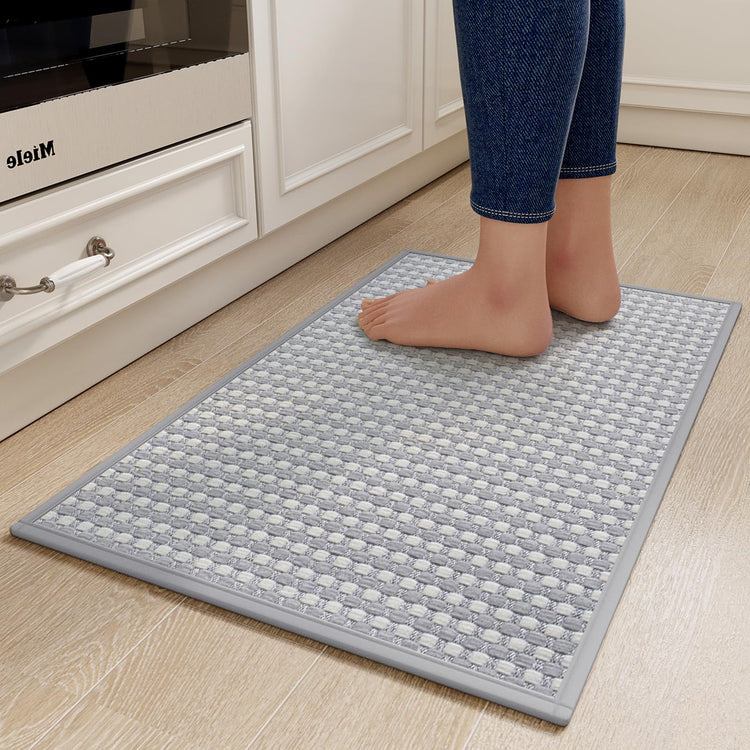 Kitchen Rugs Kitchen Mats for Floor Non Slip Washable Gray 17"x30" (3.31 Sq Ft)