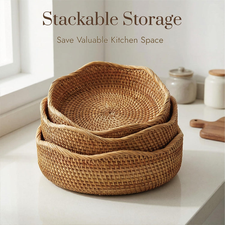 Rattan Bread Basket (3 Count)