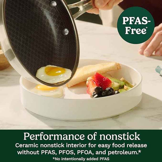 Cuisinart FusionPlus Hybrid Nonstick Stainless Steel Cookware, 10.25-Inch Deep Fry Pan Skillet with Cover, PFAS-Free PURELYSEAR Ceramic Technology, Scratch Proof, Cool Grip Handles, Dishwasher Safe