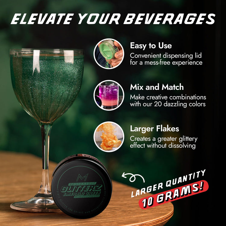 Emerald Green Edible Glitter for Drinks & Cakes
