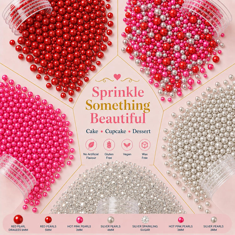 Assorted Edible Sprinkles Pack of 5 (5 Ounce)