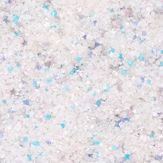 White Sanding Sugar Edible Silver Glitter Stars Mix (3.5 Ounce)