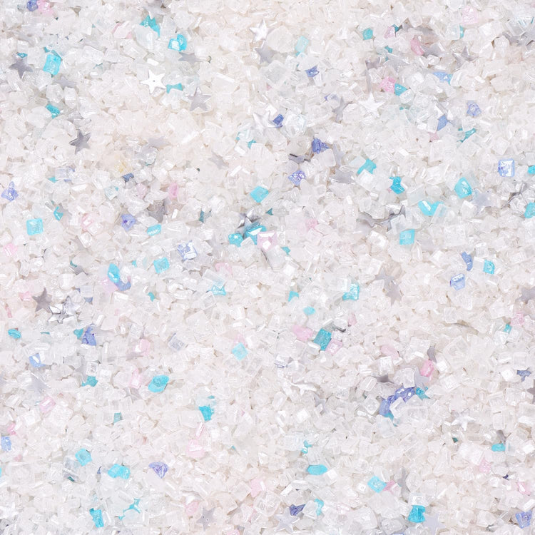 White Sanding Sugar Edible Silver Glitter Stars Mix (3.5 Ounce)