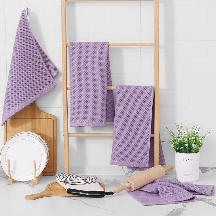 100% Cotton Waffle Weave Kitchen Dish Towels 4 (4 Count)