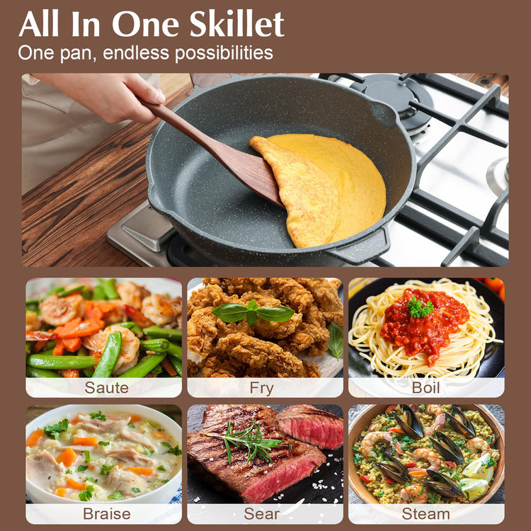 Nonstick Deep Frying Pan Skillet