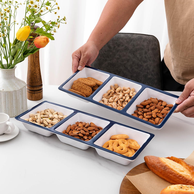 3 Section Divided Serving Trays (2 Count)