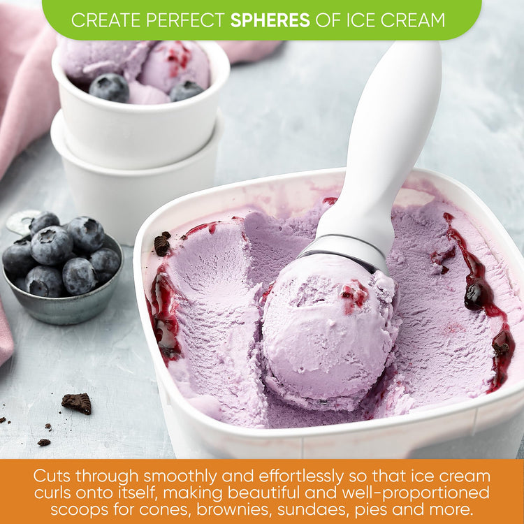 Heavy Duty Metal Ice Cream Scoop with Soft Grip Handle