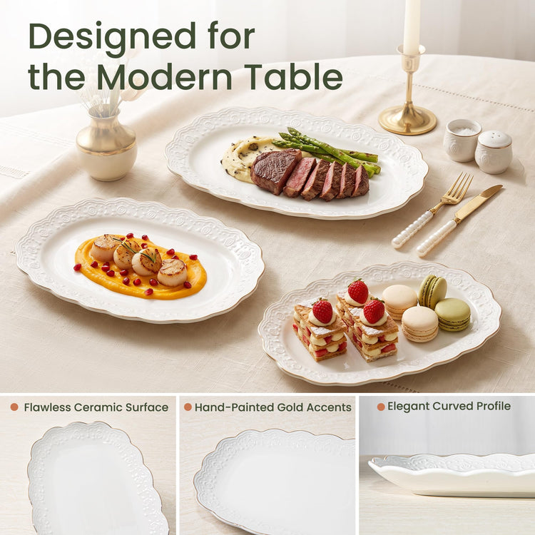 Ceramic Serving Platter Set (3 Count)