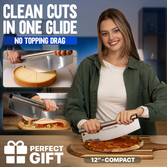12 Inch Pizza Cutter Rocker Blade