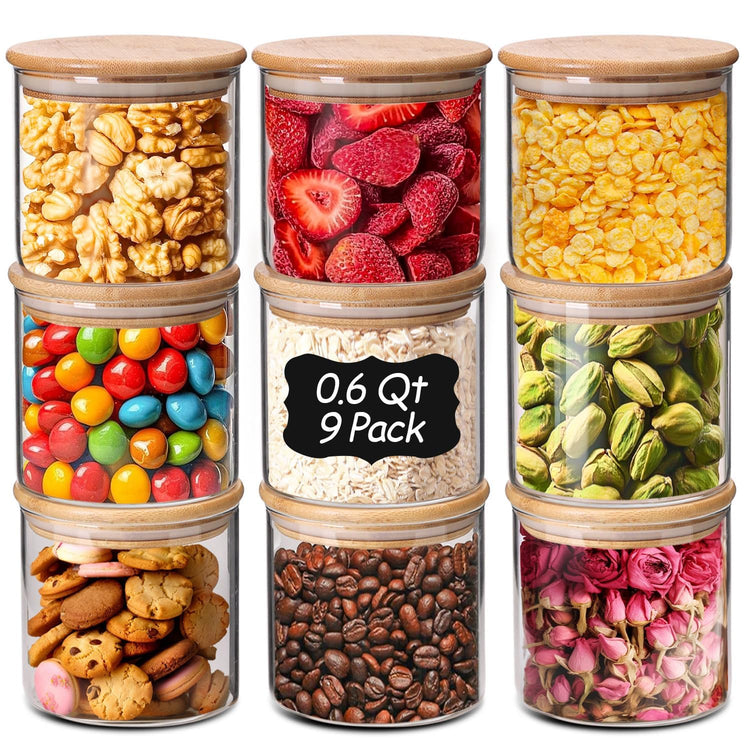 Glass Storage Containers With Lids 0.6 Qt (9 Count)