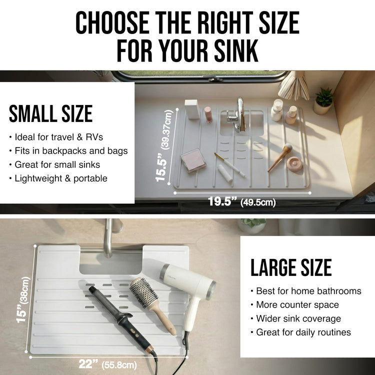 Travel Size Bathroom Sink Cover for Counter Space
