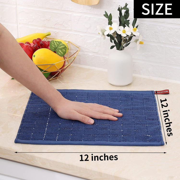 100% Cotton Terry Kitchen Dish Cloths (12 Count)