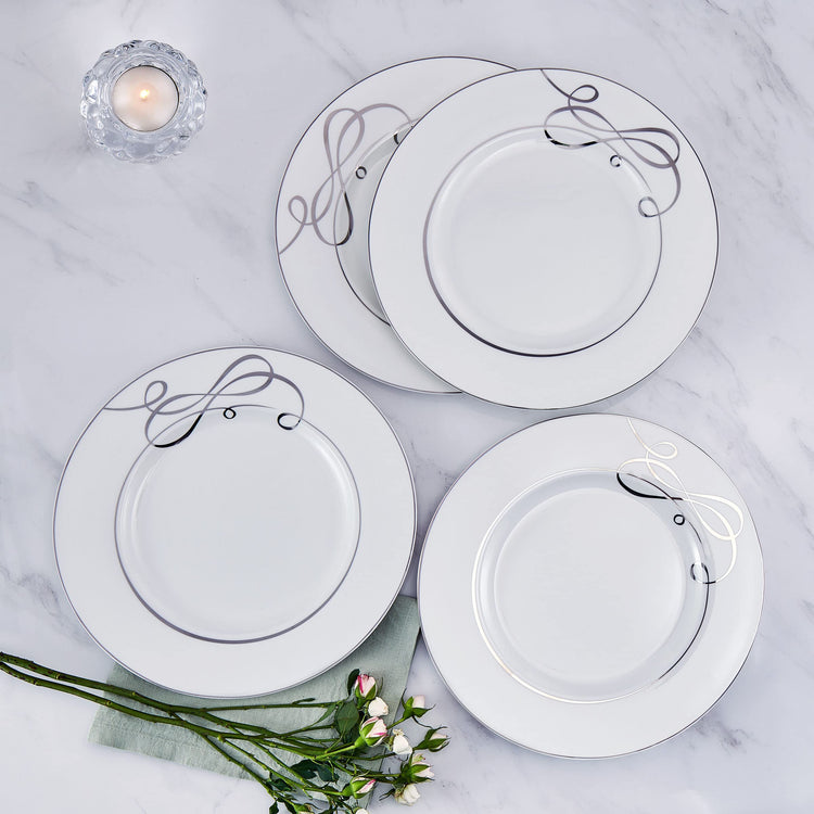 Love Story Platinum Banded Dinner Plates