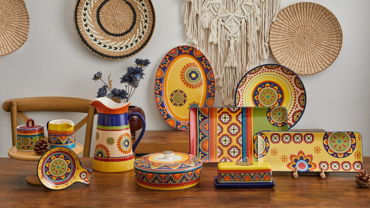 Tunisian Ceramic Sugar and Creamer Set