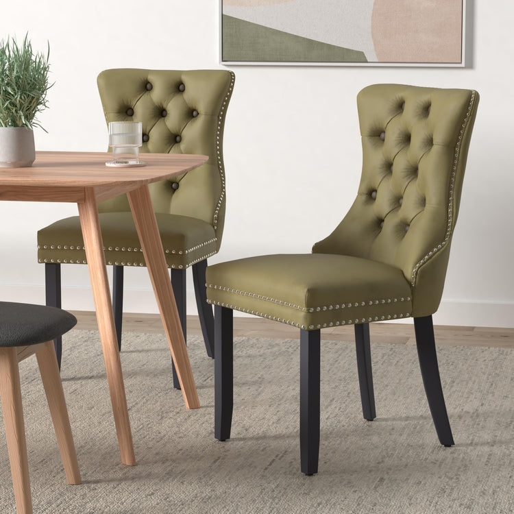 Olive Green Velvet Dining Chairs Set of 6 (6 Count)
