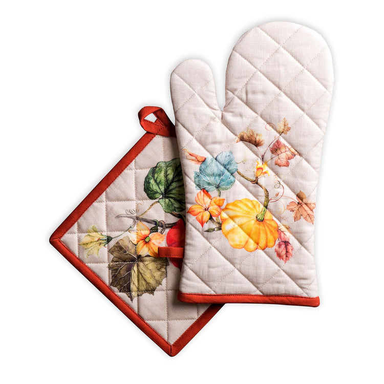 100% Cotton Oven Mitt & Pot Holder Set
