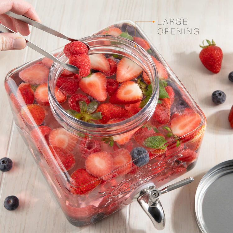 Glass Drink Dispenser for Fridge