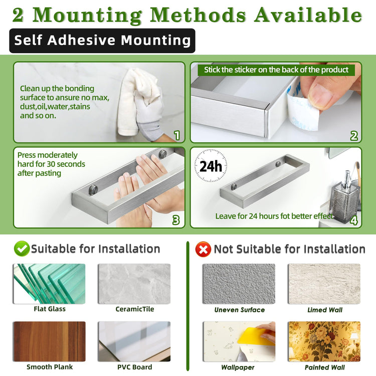 Hand Towel Holder Towel Bar for Bathroom Wall Mounted 8 Inch