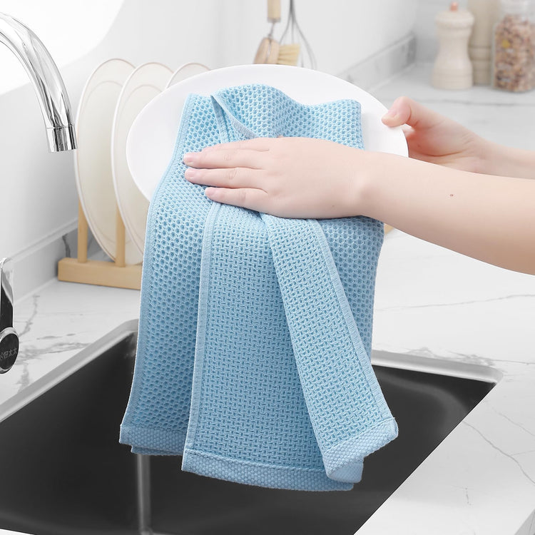100% Cotton Waffle Weave Kitchen Dish Towels 4 (4 Count)