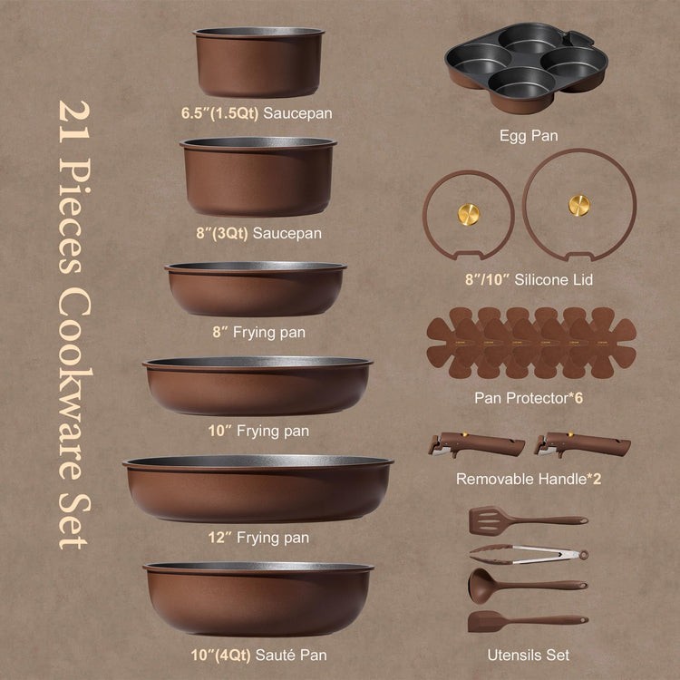 21pcs Pots and Pans Set