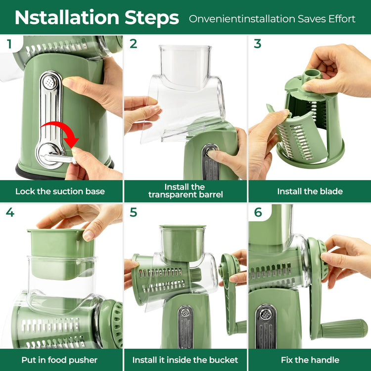 Rotary Cheese Grater 5 Blades