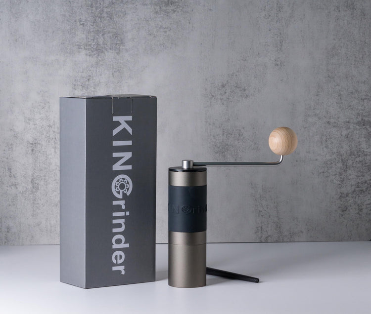 Gray】KINGrinder K1 Manual Coffee Grinder Straight Handle Stainless Burr