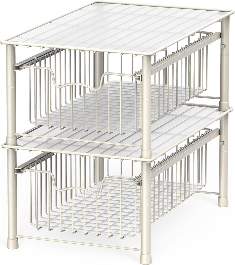 Simple Houseware Stackable Basket Drawer, White