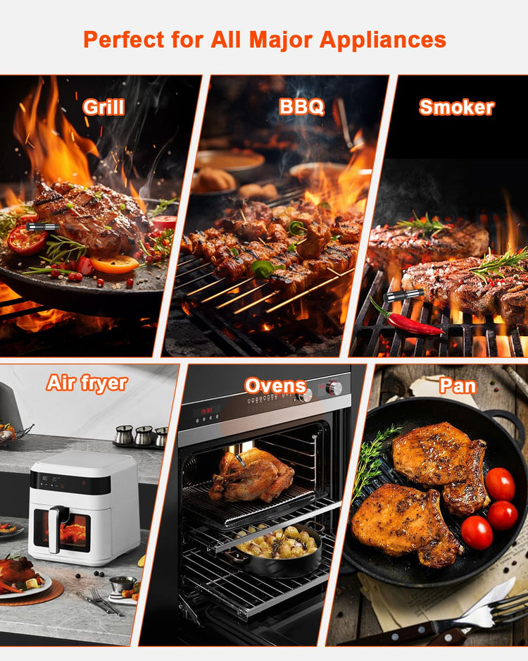Wireless Meat Thermometer with Smart Timer & APP Control