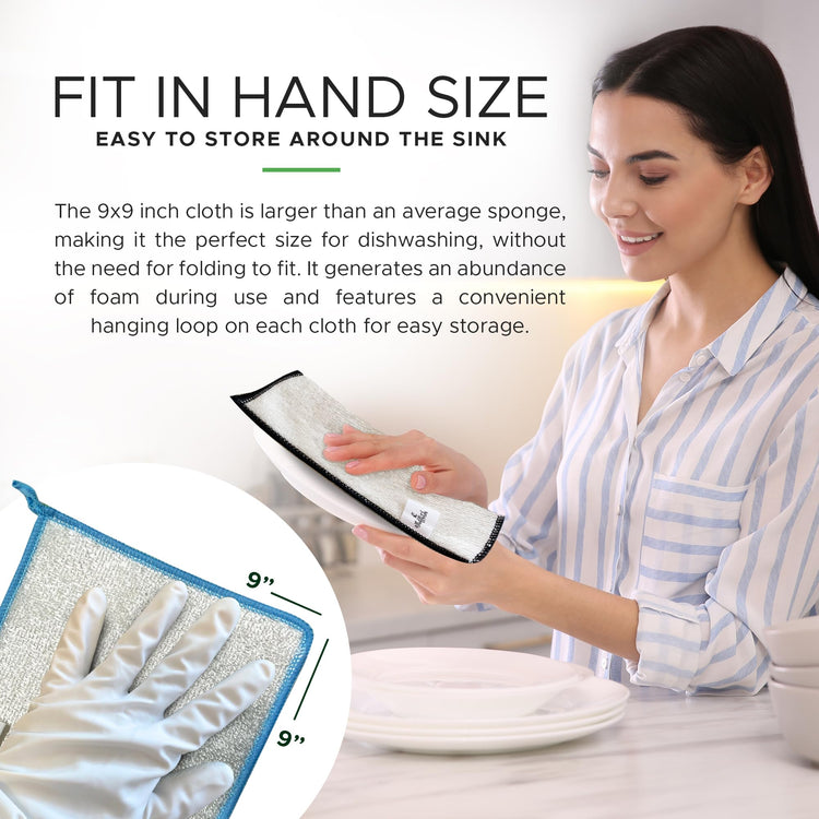 Dishcloths Kitchen Dishrag Cleaning Scrub Reusable 6pk 9x9in