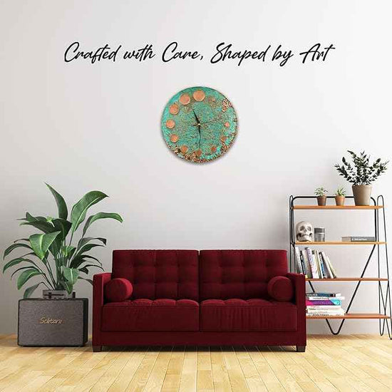 Handmade Copper Wall Clock Artisan Touch in Every Piece - Time Circles Wall Decor Copper Clock for Living Room, Office, Kitchen & Bedroom (24 Inch)