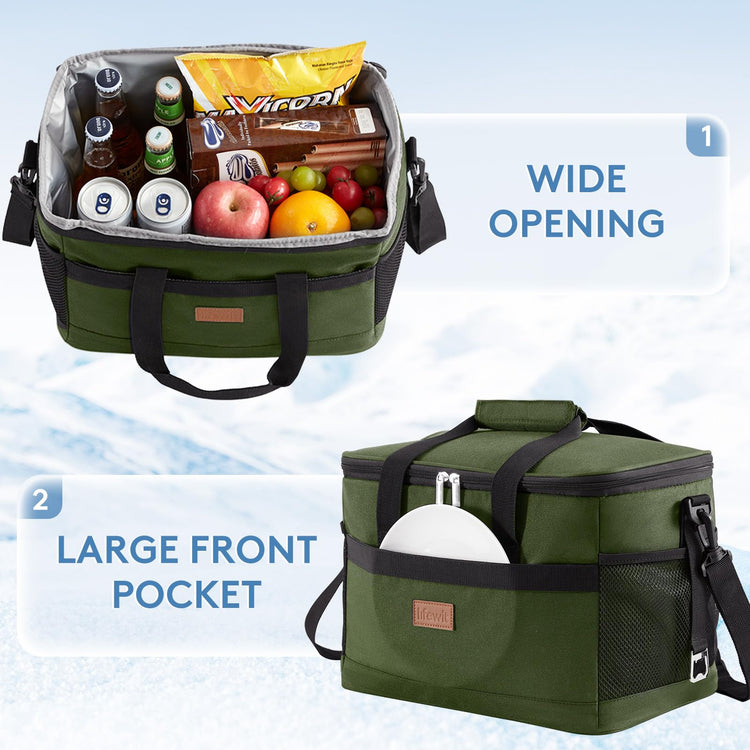Cooler Bag 30 Cans Collapsible and Insulated Large Lunch Bag Leakproof Soft Cooler Portable for Camping