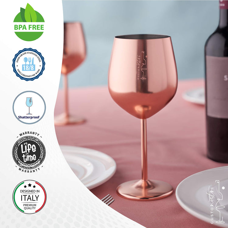 Stainless Steel Wine Glass (4 Count)