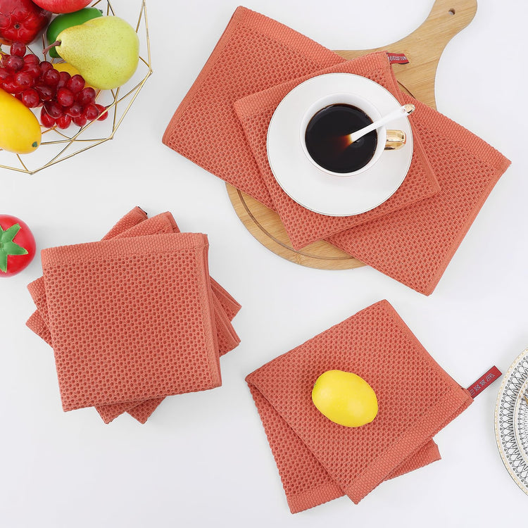 100% Cotton Waffle Weave Kitchen Dish Cloths 6 (6 Count)