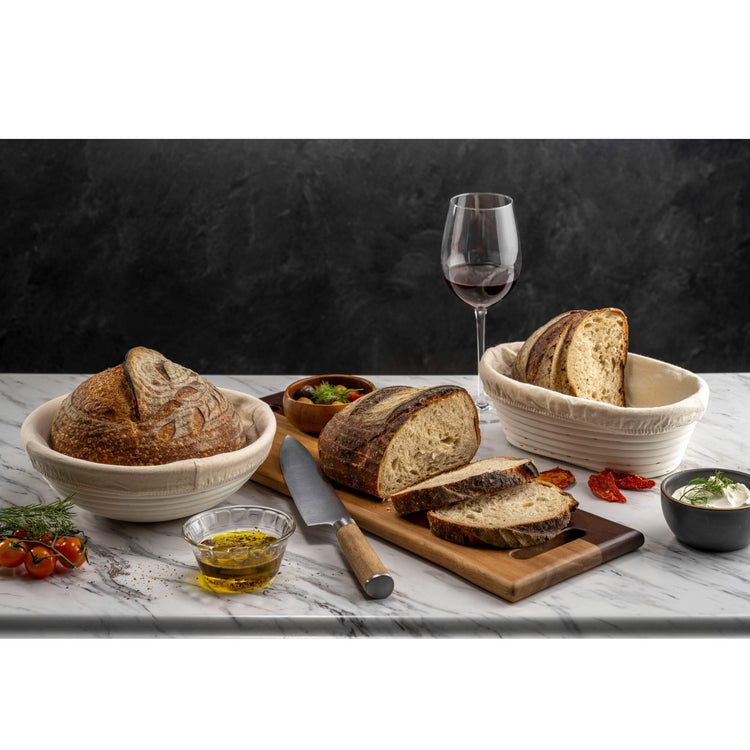 Bread Banneton Proofing Basket [Set of 2] Oval 10x6 Inch Sourdough Rising Baskets with Liner (2 Count)