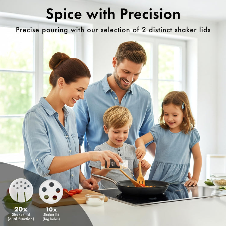Glass Spice Jars with Label (24 Count)