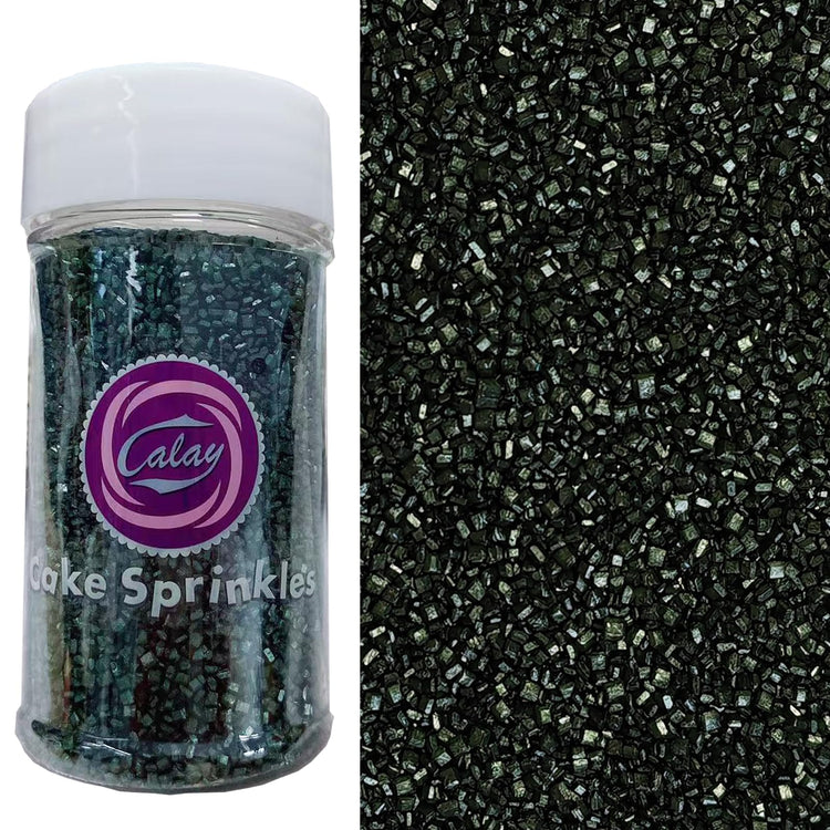Black Sanding Sugar for Baking Edible Sparkling Sugar Sprinkles Coarse Sugar Crystals for Baking Topping Cake Cookie Cupcake Topper Ice Cream Decoration Supplies 3.2 OZ (3.2 Ounce)
