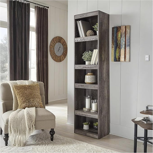 Signature Design by Ashley Wynnlow Rustic Pier-Style 72" Bookcase, Grayish Brown