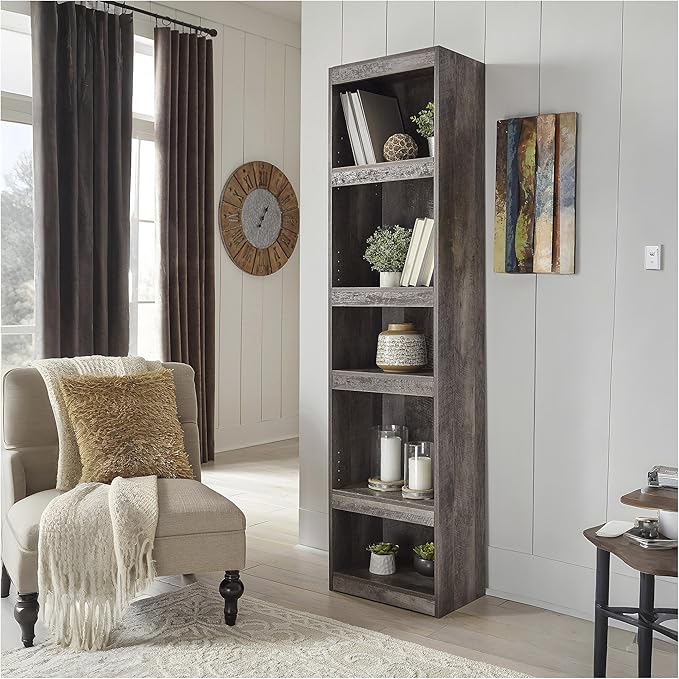 Signature Design by Ashley Wynnlow Rustic Pier-Style 72" Bookcase, Grayish Brown