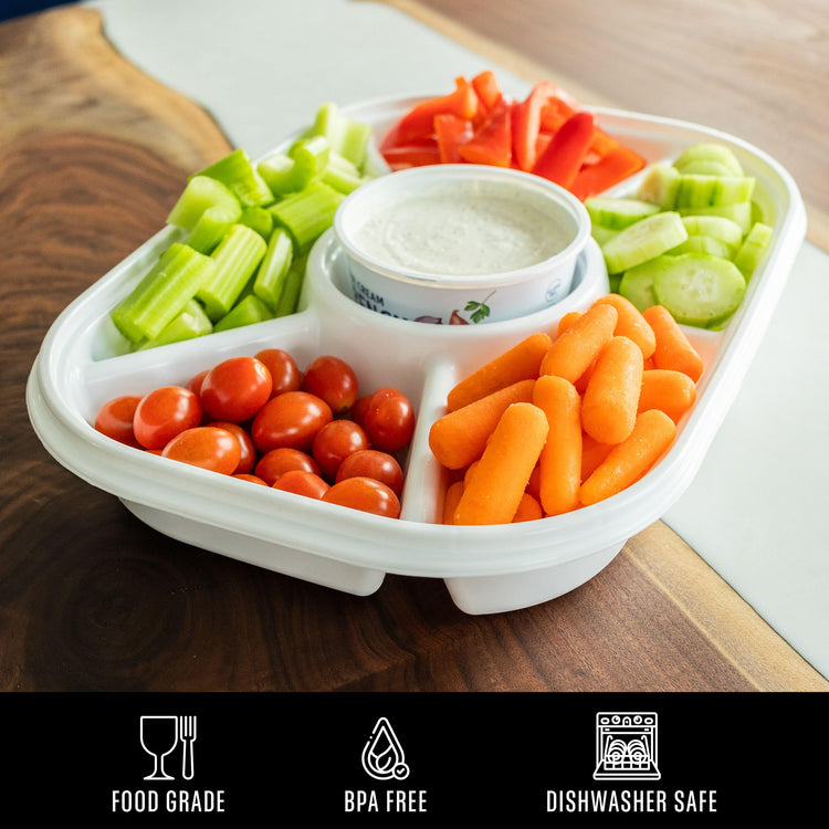 Jumbo Divided Serving Tray with Lid