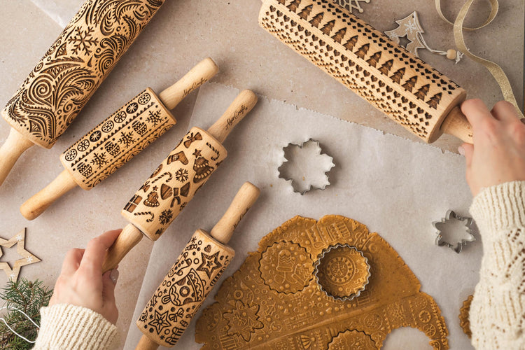 FROST Embossing rolling pin for Christmas cookies
