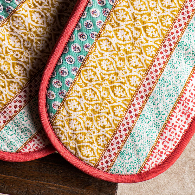 Double Oven Mitts 100% Cotton Double Oven Glove