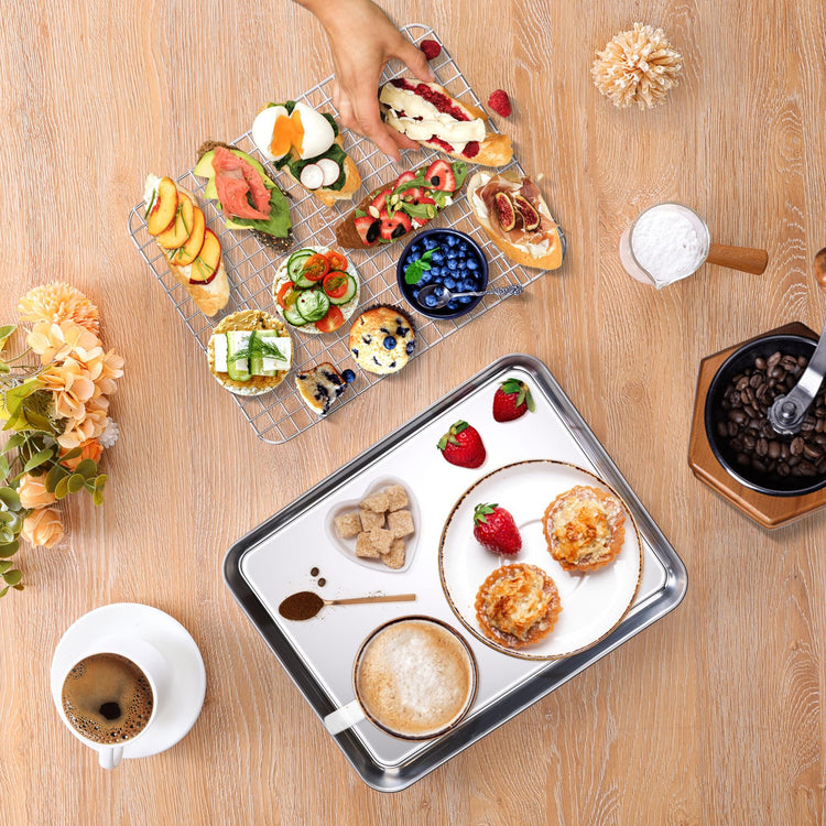 Quarter Sheet Pan with Wire Rack (4 Count)