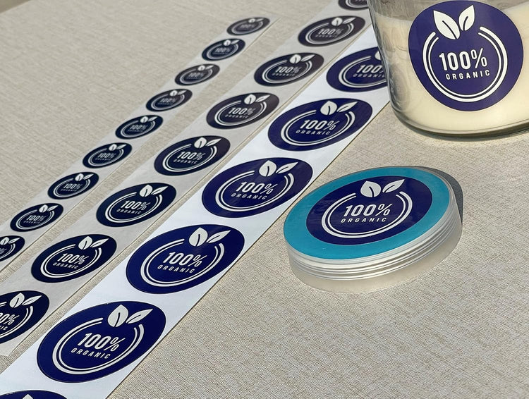 Custom Stickers Label Rolls, Build Your Own Stickers/Labels Any Design Premium Gloss BOPP Sticker, Personalized for Business Logo, Printed Sticker Labels 50+ (3 Inch Circle)