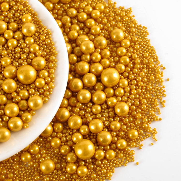 Gold Pearl Sugar Sprinkles (4.58 Ounce)